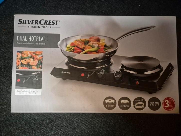 Silvercrest dubbele kookplaat 2500w zgan, Witgoed en Apparatuur, Gourmetstellen, Zo goed als nieuw, 4 t/m 7 personen, Ophalen