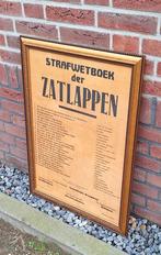 Grote lijst met tekst Strafwetboek der zatlappen🍺, Verzamelen, Ophalen, Reclamebord, Gebruikt, .