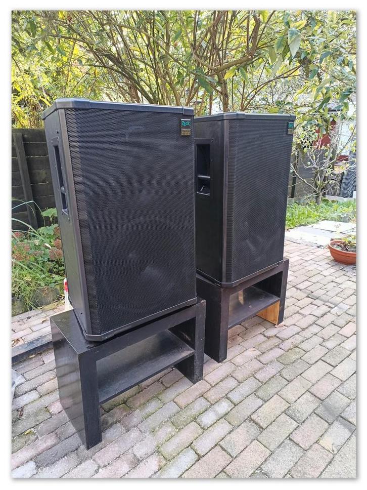 🔊🎤🎸2 x Zeck Audio System speakers. 3 weg. Zeer robuust en, Tuin en Terras, Tuinhaarden, Zo goed als nieuw, Ophalen