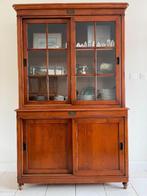 Kersenhouten buffet/vitrinekast, Ophalen, 100 tot 150 cm, 200 cm of meer, Kersenhout