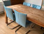 5 lederen Bert Plantagie stoelen, Huis en Inrichting, Stoelen, Ophalen, Gebruikt, Blauw, Leer