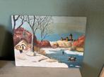 Origineel Winterlandschap Schilderij, Antiek en Kunst, Kunst | Schilderijen | Klassiek, Ophalen of Verzenden