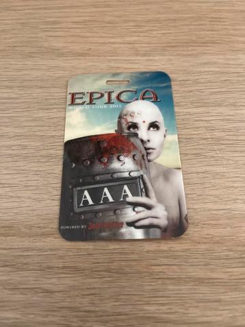 Epica World Tour 2012 Backstage Pas beschikbaar voor biedingen