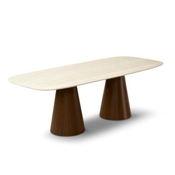 Keramische tafel 210/240cm travertine japandi kolom poot beschikbaar voor biedingen