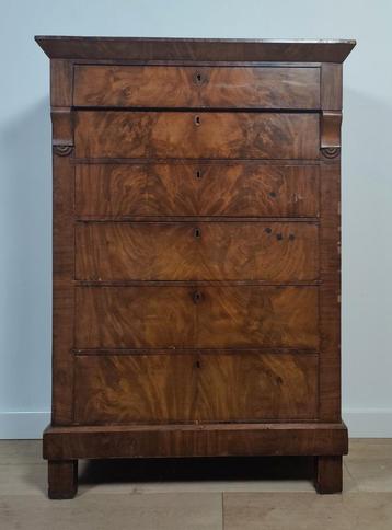 Antieke mahoniehouten Chiffonniere / Ladenkast  beschikbaar voor biedingen