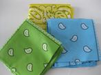 Zakdoeken / Bandana's 3 stuks Geel / Groen / Blauw, Ophalen of Verzenden, Nieuw