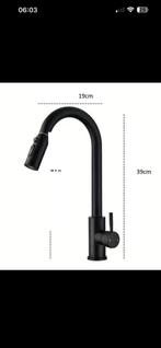 Keukenkraan zwart, Doe-het-zelf en Verbouw, Sanitair, Ophalen of Verzenden, Zo goed als nieuw, Rvs, Kraan