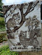 Wollen (onder)deken schapenvacht print hond en kat 1.35x1.00, Ophalen of Verzenden, Gebruikt