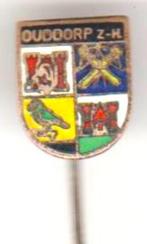 Ouddorp emaille vintage speld, Verzamelen, Speldjes, Pins en Buttons, Verzenden, Gebruikt, Transport