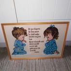 Geborduurde biddende kindjes met gebedsversje licht lijstje, Ophalen, Gebruikt
