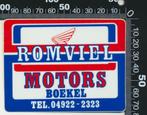 Sticker: Romviel Motors - Boekel (3), Verzamelen, Auto of Motor, Ophalen of Verzenden, Zo goed als nieuw