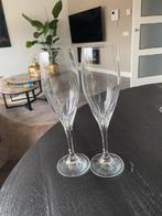 Champagne glazen 2x kristal glas, Ophalen of Verzenden, Zo goed als nieuw