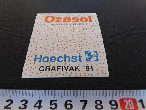 sticker Ozasol rasterpuntjes  Hoechst  Grafivak '91, Verzamelen, Stickers, Zo goed als nieuw, Bedrijf of Vereniging, Ophalen