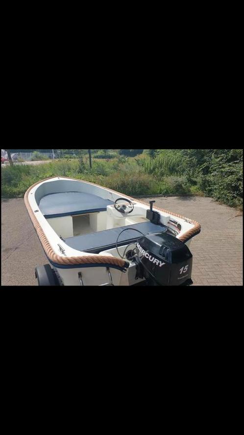 Zeer complete ryds 435 met kanteltrailer, Watersport en Boten, Sloepen, Zo goed als nieuw, Tot 10 pk, 3 tot 6 meter, Buitenboordmotor