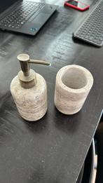 Stenen zeepdispenser & tandenborstelhouder - Zara Home, Ophalen, Gebruikt, Beige, Overige typen