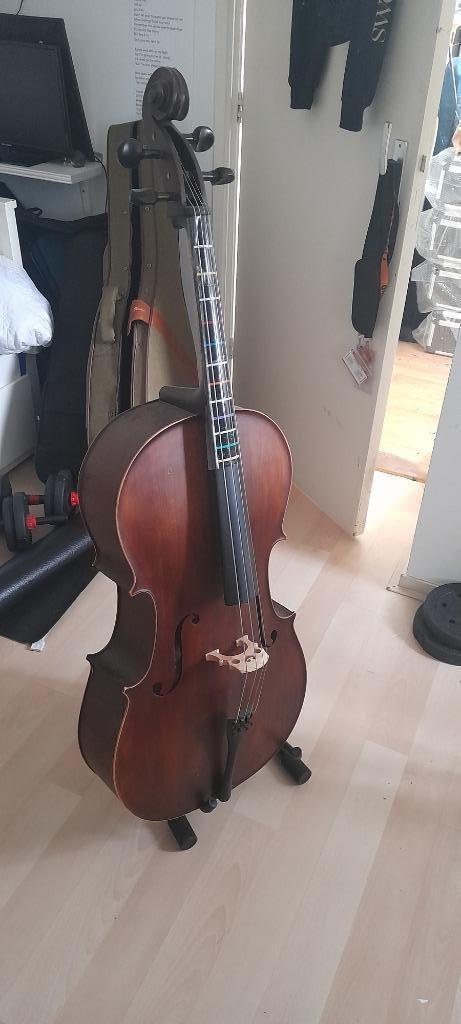 Cello -Leonardo LC - 2744-M 4/4, Muziek en Instrumenten, Strijkinstrumenten | Cello's, Zo goed als nieuw, 4/4-cello, Met koffer
