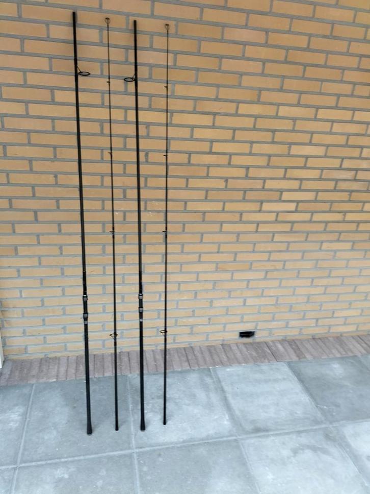2 X ZGAN SHIMANO TX 2 KARPER HENGELS. = 12 FT + 3 LB., Watersport en Boten, Hengelsport | Karpervissen, Zo goed als nieuw, Werphengel