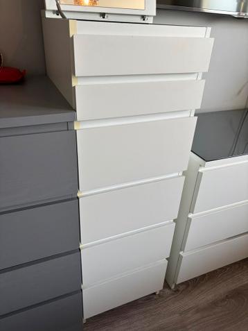 Malm ladekast sieradenkast wit met spiegel 40x123cm - afbeelding 2