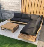 Loungeset met tafel acaciahout, Tuin en Terras, Tuinsets en Loungesets, Ophalen, 4 zitplaatsen, Gebruikt, Bank