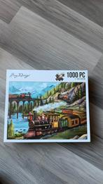 Puzzel trein 1000 pcs, Hobby en Vrije tijd, Denksport en Puzzels, Ophalen, 500 t/m 1500 stukjes, Zo goed als nieuw, Legpuzzel