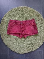 Donkerrode denim short / hotpants, distressed, alternatief, Overige kleuren, Verzenden, Zo goed als nieuw, Coolcat