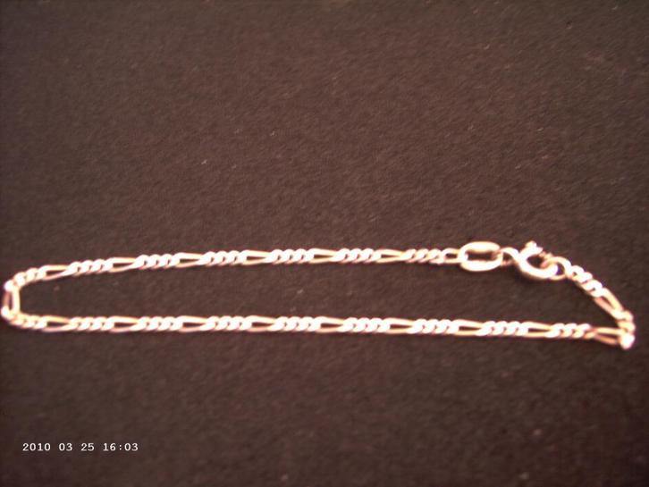Een mooie Fijne Zilveren Figaro Armband, Sieraden, Tassen en Uiterlijk, Antieke sieraden, Armband, Zilver, Verzenden