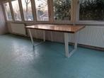 Massief eiken hout tafel met poten van staal, Ophalen