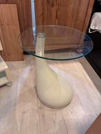 Design Glazen Tafel met Bijzondere Voet, Minder dan 55 cm, Gebruikt, Rond, Glas