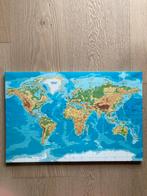 Canvas wereldkaart, Huis en Inrichting, Ophalen, Nieuw, Schilderij, Minder dan 50 cm