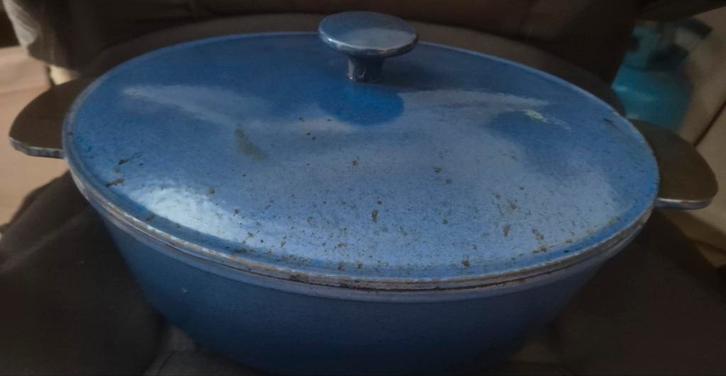 Gietijzeren Braadpan / Dutch Oven, Huis en Inrichting, Keuken | Potten en Pannen, Gebruikt, Koekenpan of Braadpan, Gietijzer, Inductieplaat