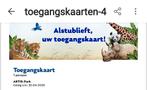🐵 4 toegangskaarten voor Artis af te halen 🐨, Tickets en Kaartjes, Recreatie | Dierentuinen, Drie personen of meer, Ticket of Toegangskaart