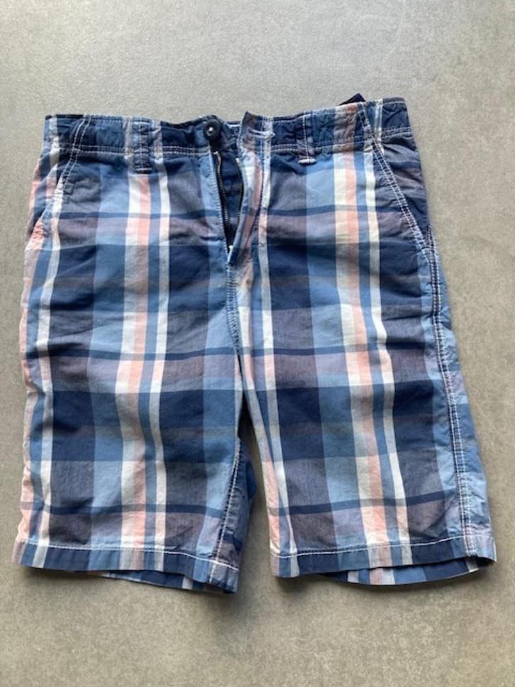 Korte broek jongens maat 140 blauw geruit, Kinderen en Baby's, Kinderkleding | Maat 140, Zo goed als nieuw, Jongen, Broek, Ophalen of Verzenden