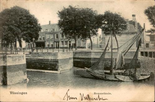 Vlissingen Rommelkade met Hoogaars ARM 18 (Arnemuiden st1903, Verzamelen, Ansichtkaarten | Nederland, Gelopen, Zeeland, Voor 1920