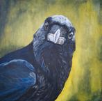 Schilderij van een Kraai, Ophalen of Verzenden