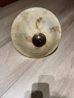 Art Deco hang lamp geel gemarmerd, Ophalen of Verzenden, Zo goed als nieuw, Glas, Minder dan 50 cm