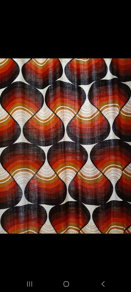 Originele jaren 70 vintage retro gordijnen, Huis en Inrichting, Stoffering | Gordijnen en Lamellen, Gebruikt, 200 cm of meer, Ophalen of Verzenden