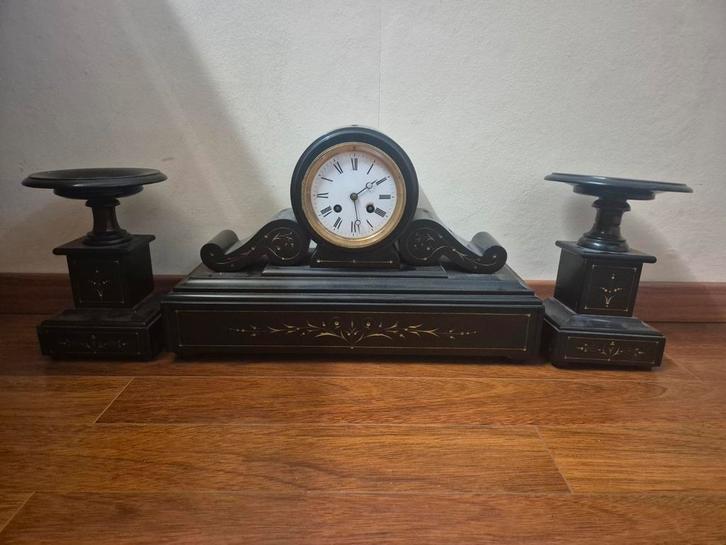 Antieke pendule met kandelaars, Antiek en Kunst, Antiek | Klokken, Ophalen