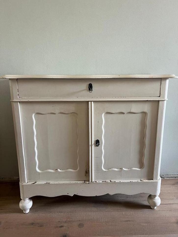 Charmant brocante kastje met lade, Huis en Inrichting, Kasten | Buffetkasten, Gebruikt, 100 tot 150 cm, 50 tot 100 cm, 25 tot 50 cm