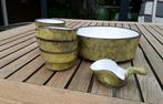 Vintage pinda/nootjes set compleet met lepel, Ophalen of Verzenden, Overige stijlen, Aardewerk, Schaal of Schalen
