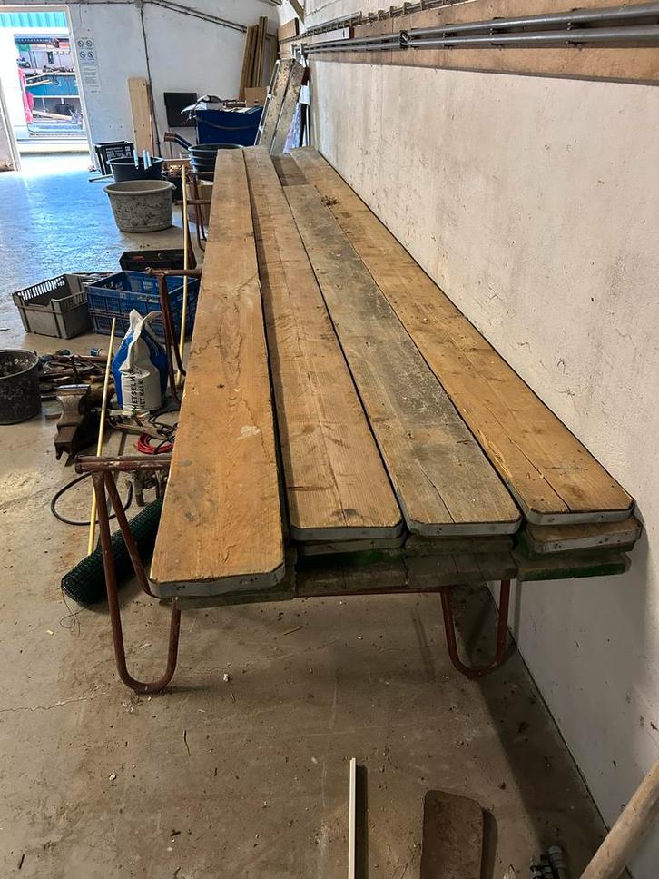 Steigerplanken - 16 stuks, Doe-het-zelf en Verbouw, Hout en Planken, Gebruikt, Plank, Steigerhout, 200 tot 250 cm, 25 tot 50 mm