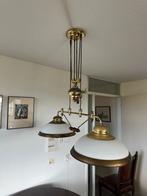 Antieke Hanglamp met Twee koper kleurige Lampen, Antiek en Kunst, Ophalen