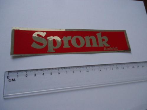 sticker SPRONK logo bakkerij machines brood andelst retro, Verzamelen, Stickers, Verzenden