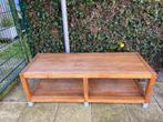 Massief teak salontafel / tv-meubel – tijdloos en stevig, Gebruikt, 100 tot 150 cm, Minder dan 50 cm, Vierkant