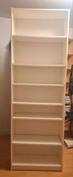 2 witte billy Ikea kasten met opzetstuk, Huis en Inrichting, Kasten | Boekenkasten, Ophalen, Gebruikt, 25 tot 50 cm