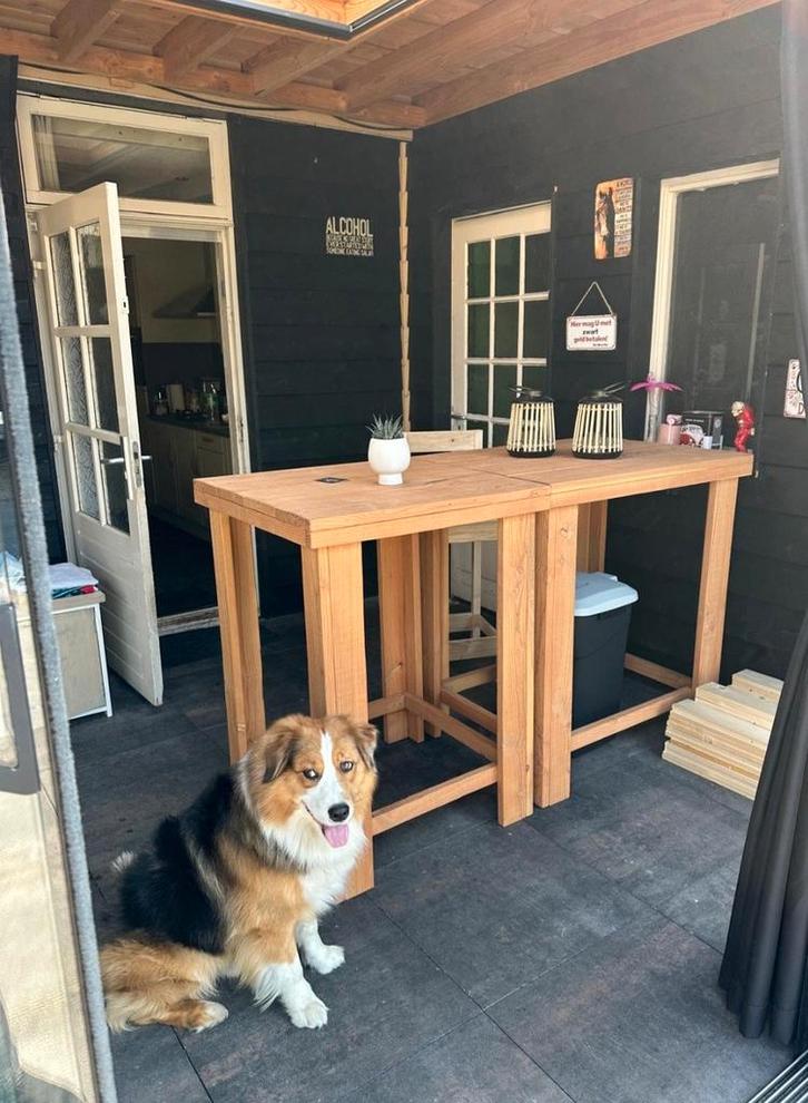 Steigerhouten sta tafel hoge eettafel Douglas hangtafel, Huis en Inrichting, Tafels | Statafels, Ophalen of Verzenden