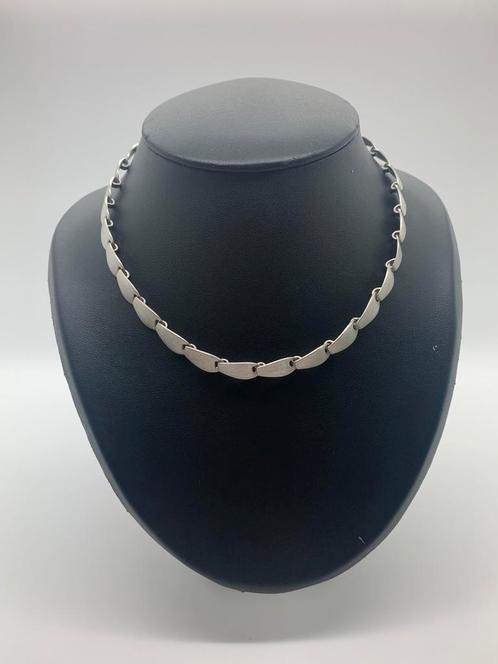 X798 Prachtige zilveren ketting modernist, Sieraden, Tassen en Uiterlijk, Kettingen, Zilver, Zilver, Verstelbaar, Ophalen of Verzenden