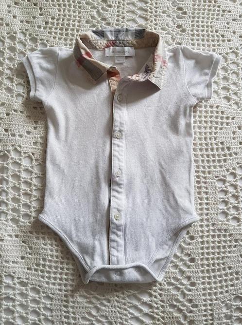 Burberry Baby romper met polo kraagje 68, Kinderen en Baby's, Babykleding | Maat 68, Zo goed als nieuw, Shirtje of Longsleeve