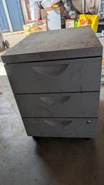 Metalen ladekast op wieltjes – 3 lades, Huis en Inrichting, Kasten | Ladekasten, Ophalen, Minder dan 50 cm, Gebruikt, Minder dan 100 cm