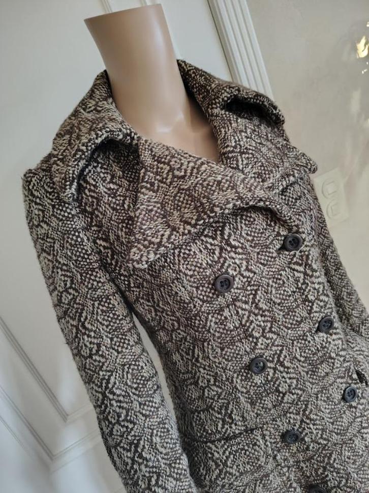 <3 vintage lange winter mantel jas <3, Kleding | Dames, Jassen | Winter, Zo goed als nieuw, Maat 36 (S), Bruin, Verzenden