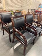 4 stevige stoere houten stoelen!, Ophalen, Gebruikt, Zwart, Vier